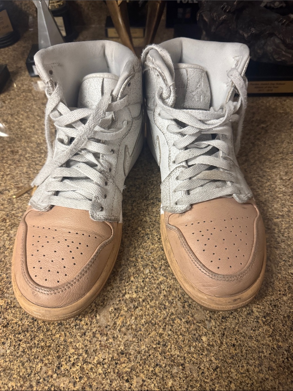 Nike Women's High-Top Athletic Sneakers White and Tan